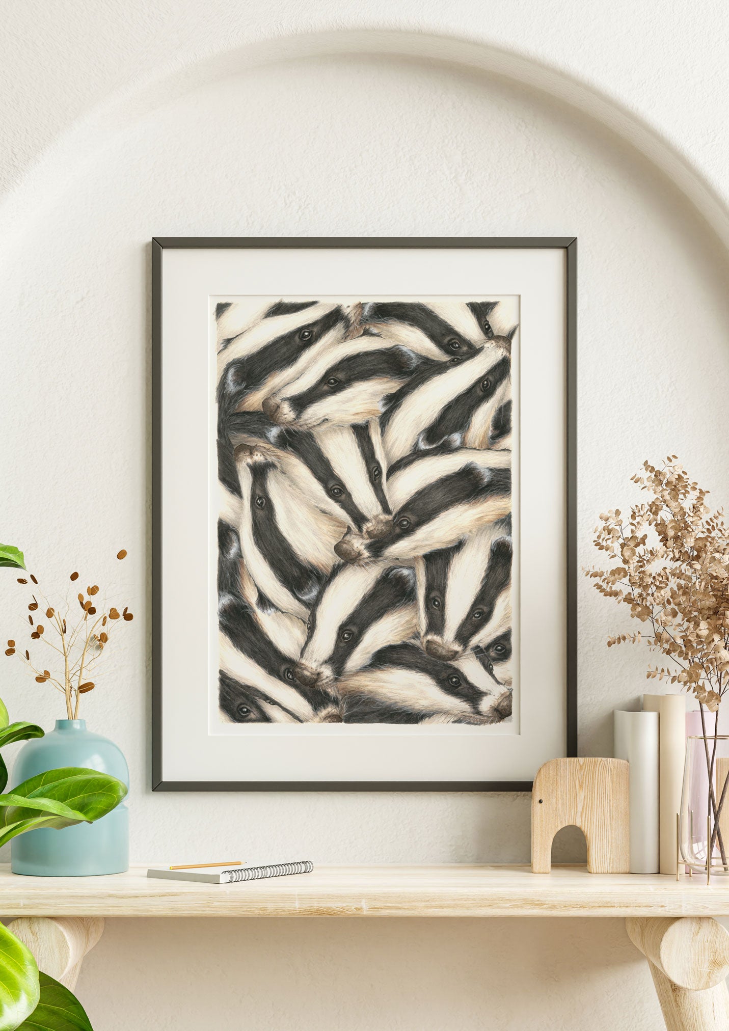 "The Full Cete" - Badgers Fine Art Giclée Watercolour Print - A3 Print Only